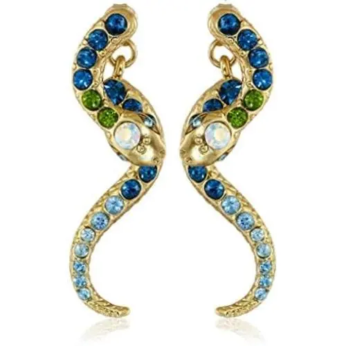 Betsey Johnson Pave Crystal Snake Front & Back Linear Earrings Betsey Johnson Pave Crystal Snake Front & Back Linear Earrings