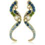 Betsey Johnson Pave Crystal Snake Front & Back Linear Earrings
