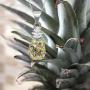 Honolulu Jewelry Company Sterling Silver with 14k Gold Plated Trim Pineapple Necklace Pendant with 18'' Box Chain