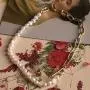 Cowlyn Paper Clip Necklace Pearl Vintage Chunky Link Chain 18K Gold Fashion Retro Charm Valentine Jewelry for Women