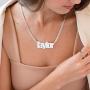 MyNameNecklace Large Custom Name Necklace with Groumet Chain Pendant Personalized Inscription Customization Gift for Wife Girlfriend Women Jewelry