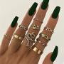 Snake Knuckle Stacking Ring Set Boho Vintage Gold Stackable Midi Finger Rings for Women Teen Girls