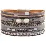 GelConnie Baroque Pearl Leather Wrap Bracelet Boho Cuff Bracelet Magnetic Multi Strand Bracelet Bohemian Jewelrys Birthday Gift for Women, Wife, Girl