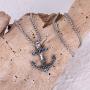 KINGKA Mens Anchor Necklace
