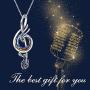 TOUPOP Gifts for Music Lovers Sterling Silver Music Necklace with Circle Crystal Jewelry Musical Gifts for Women Girls Birthday Mothers Day