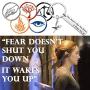 TIIMG Divergent Inspired Gift Inspirational Keychain Fear Doesnt Shut You Down it Wakes You Up Divergent Fans Gift