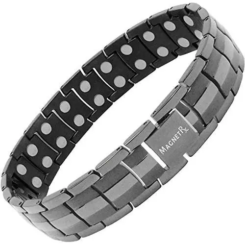 MagnetRX® Ultra Strength Magnetic Therapy Bracelet - Arthritis Pain Relief and Carpal Tunnel Magnetic Bracelets for Men - Adjustable Length with Sizing Tool (Gunmetal) MagnetRX® Ultra Strength Magnetic Therapy Bracelet - Arthritis Pain Relief and Carpal Tunnel Magnetic Bracelets for Men - Adjustable Length with Sizing Tool (Gunmetal)