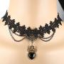 Udalyn Black Lace Gothic Lolita Jewelry Set for Women Lace Necklace with Bracelet and Earrings Set for Halloween Christmas Costume