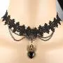 Udalyn Black Lace Gothic Lolita Jewelry Set for Women Lace Necklace with Bracelet and Earrings Set for Halloween Christmas Costume