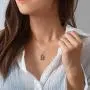 SANNYRA Initial Necklace 14K Gold-Plated Square Pendant A-Z 26 Letters Alphabet Personalized Jewelry Gift for Women