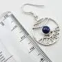 SilverStarJewel Real Lapis Lazuli Dangle Earrings 1.5'' 3.9 Grams 925 Solid Silver