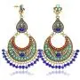 RechicGu Tribal Vintage Crescent Blue Stone Jhumki Jhumka Banjara Kuchi Belly Dance Gypsy Earrings RechicGu Tribal Vintage Crescent Blue Stone Jhumki Jhumka Banjara Kuchi Belly Dance Gypsy Earrings