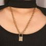 Lock Necklace for Women Men Lock Chain Necklace Gold Padlock Necklace Punk Necklace Jewelry Gift