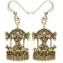 NEWEI Plated Alloy Antique Gold Merry-go-round Carousel Horse Earrings For Women Kid Dangle Vintage Jewelry Gift