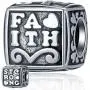 925 Sterling Silver Christian Theme Charms, Sparkling Religious Cross, Yin Yang Balance Charms, Keep Faith Beads, Bible Pendant, Gifts for Christmas/Mothers Day, fits European Bracelet or Necklace