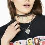 TAGOMEI Igirl Heart Stainless Steel Pendant Necklace Cute Punk Hiphop Heart Choker Retro Necklace