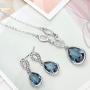 NEOGLORY Platinum-Plated Teardrop Jewelry Set with Crystal Embellished with Crystals from Swarovski