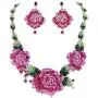 EVER FAITH Womens Austrian Crystal Blooming Rose Flower Necklace Earrings Set for Bride, Prom, Ball