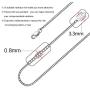 CIELTEAR 925 Sterling Silver Chain Necklace for Women 0.8mm Box Chain, Italian Necklace Chain, Super Strong & Thin & Long16/18/20/22/24 Inches