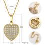 YHLISO Love Heart Necklace for Women Round CZ Diamond Cluster Crystal Cute Heart Pendant Choker Mother Jewelry