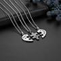 Stainless Steel Sets of 3pcs Best Friends Forever Friendship Heart Puzzle Pendant Necklace,Silver,Gold,Black