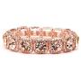 Mariell Rose Gold Blush Crystal Stretch Prom or Bridesmaid Bracelet - Popular Pink Morganite Color