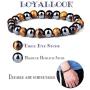 LOYALLOOK 3Pcs Magnetic Hematite Therapy Beads Bracelet Men Women Healing Energy Natural Stone Adjustable Bracelet Tiger Eye Stone