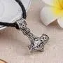 AILUOR Men Viking Leather Norse Thors Hammer Mjolnir Celtic Knot Pendant Necklace Jewelry Scandinavian AILUOR Men Viking Leather Norse Thors Hammer Mjolnir Celtic Knot Pendant Necklace Jewelry Scandinavian