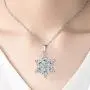 Lucky Snowflake Necklace Long Pendant Necklace with White Cubic Zirconia Silver Jewelry for Women Girls Lucky Snowflake Necklace Long Pendant Necklace with White Cubic Zirconia Silver Jewelry for Women Girls