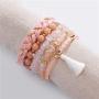 CHOGLE Stackable Beaded Bracelets for Women - Boho Versatile Statement Bracelets - Multi-Layers Beads Strand Stretch Bracelet