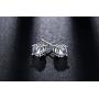 Kebaner 925 Sterling Silver Plated Austrian Crystal CZ Necklace Stud Earrings Cubic Zirconia Jewelry Set