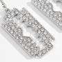 Aimimier Gothic Razor Blade Drop Earrings Crystal Punk Geometric Dangle Earrings Huggie Jewelry for Women and Girls