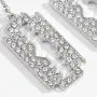 Aimimier Gothic Razor Blade Drop Earrings Crystal Punk Geometric Dangle Earrings Huggie Jewelry for Women and Girls