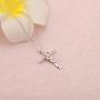 HOLLP Rose Flower Necklace Cross Pendant Necklace with Rose Flower Necklace Jewelry Gift for Godmother Goddaughter Wife Mom Girlfriend Friend