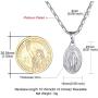 GoldChic Jewelry Miraculous Medal Oval Pendant Necklace- Available in 3 Color Gold/Black/Silver for Men Women(adjusts to 18 or 22 inch)--with Gift Box