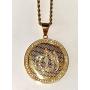 God Allah Men Women 14k Gold Finish Pendant Stainless Steel Real 3 mm Rope Chain Necklace, Mens Jewelry, Iced Pendant, Rope Necklace Prime Delivery
