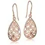 Sterling Silver Filigree Floral Design Teardrop Earrings Sterling Silver Filigree Floral Design Teardrop Earrings