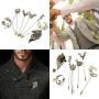 RechicGu Pack 7pcs Men Wedding Stick Lapel Pin Brooch Badge Animal Opera Mask Crown Angel Fairy for Suit Shirt Tie Hat Scarf Fashion Jewelry Gift