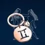 FAADBUK Zodiac Sign Keychain CZ Horoscope Gift Zodiac 12 Constellation Pendant Keyring Birthday Friendship Astrology Gift for Women Men Jewelry