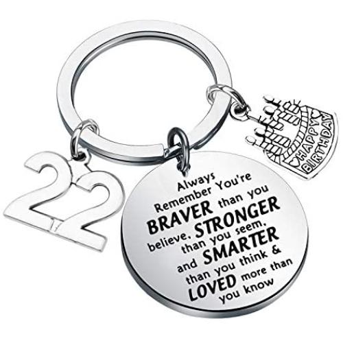 FUSTMW Birthday Keychain Gifts Happy 14th 15th 16th 17th 18th 19th 20th 21st 22nd 23rd 24th 25th 26th 27th Birthday Jewelry Gifts