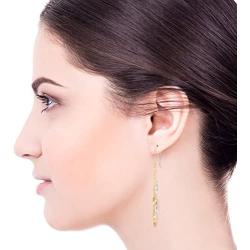 Womens Two Tone 925 Sterling Silver & 14k Gold-Filled Twisted Long Dangle Earrings