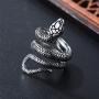 MZC Jewelry Men Snake Statement Ring Vintage Gothic Cobra Wrap Ring Punk Style Women Stainless Steel Ring Size 8 to 12