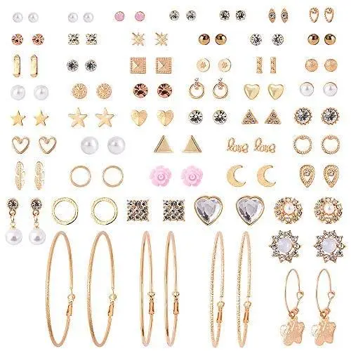 51 Pairs Earrings Set Hoop Earrings Set Earrings for Women Small Hypoallergenic Dangle Drop Statement Earring Set Jewelry Set 51 Pairs Earrings Set Hoop Earrings Set Earrings for Women Small Hypoallergenic Dangle Drop Statement Earring Set Jewelry Set