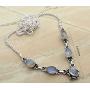 925 Silver Plated 6.50ctw Genuine Rainbow Moonstone Necklace