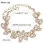 mecresh Flower Teardrop Earring and Bracelets Silver/Gold/Champagne Bridal Jewelry Sets for Women mecresh Flower Teardrop Earring and Bracelets Silver/Gold/Champagne Bridal Jewelry Sets for Women