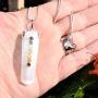 CHARGED 7 Chakra Natural Himalayan Gemstone Crystal Perfect Pendant + 20'' Silver Chain + Selenite Charging Heart [Included]
