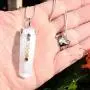 CHARGED 7 Chakra Natural Himalayan Gemstone Crystal Perfect Pendant + 20'' Silver Chain + Selenite Charging Heart [Included]