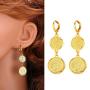 Gold Huggie Hoop Earrings with Dangle Charm|Platinum or 18K Gold Plated Allah Earrings,Small Heart/Coin Style Drop Earrings for Women Girls