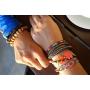 KELITCH Turquoise Mother of Pearl Silver Mix Beaded 3 Wrap Bracelet Handmade New Cuff Jewelry