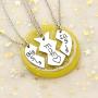 3pcs Stainless Steel Mother Daughter Pendant Necklace - Mom Big Sister Little Sister (Necklace) (Necklace)